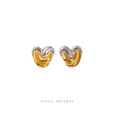 Heart bicolor Studs