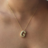 Balloon Zirconia Golden Necklace