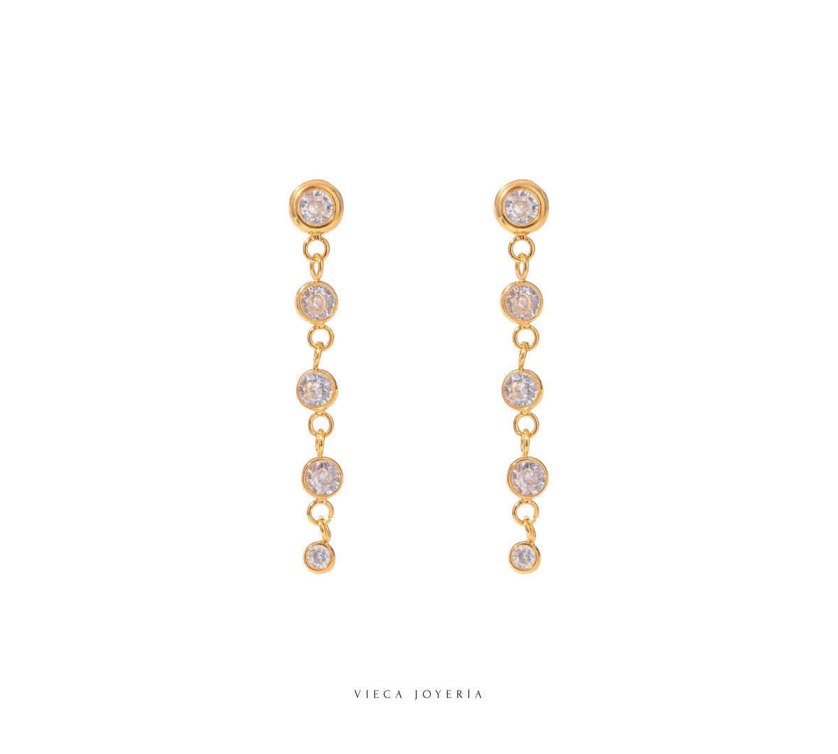 Aretes colgantes con zirconia vieca joyeria envio a todo mexico