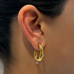 Arracadas dorado con plateado disponibles para comprar en linea vieca joyeria